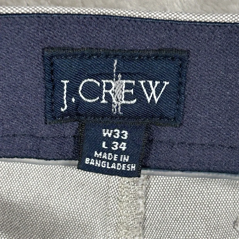 J. Crew Oxford Tech Pants Mens 33x34 Gray 770 Straight Performance Golf Chino